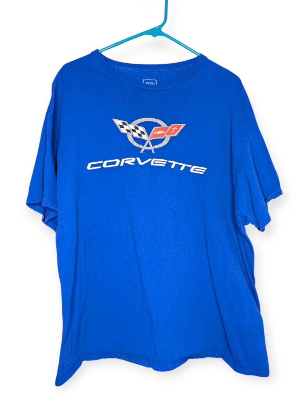 General Motors Corvette Logo Graphic Short Sleeve T-Shirt Blue Men's Size XXL